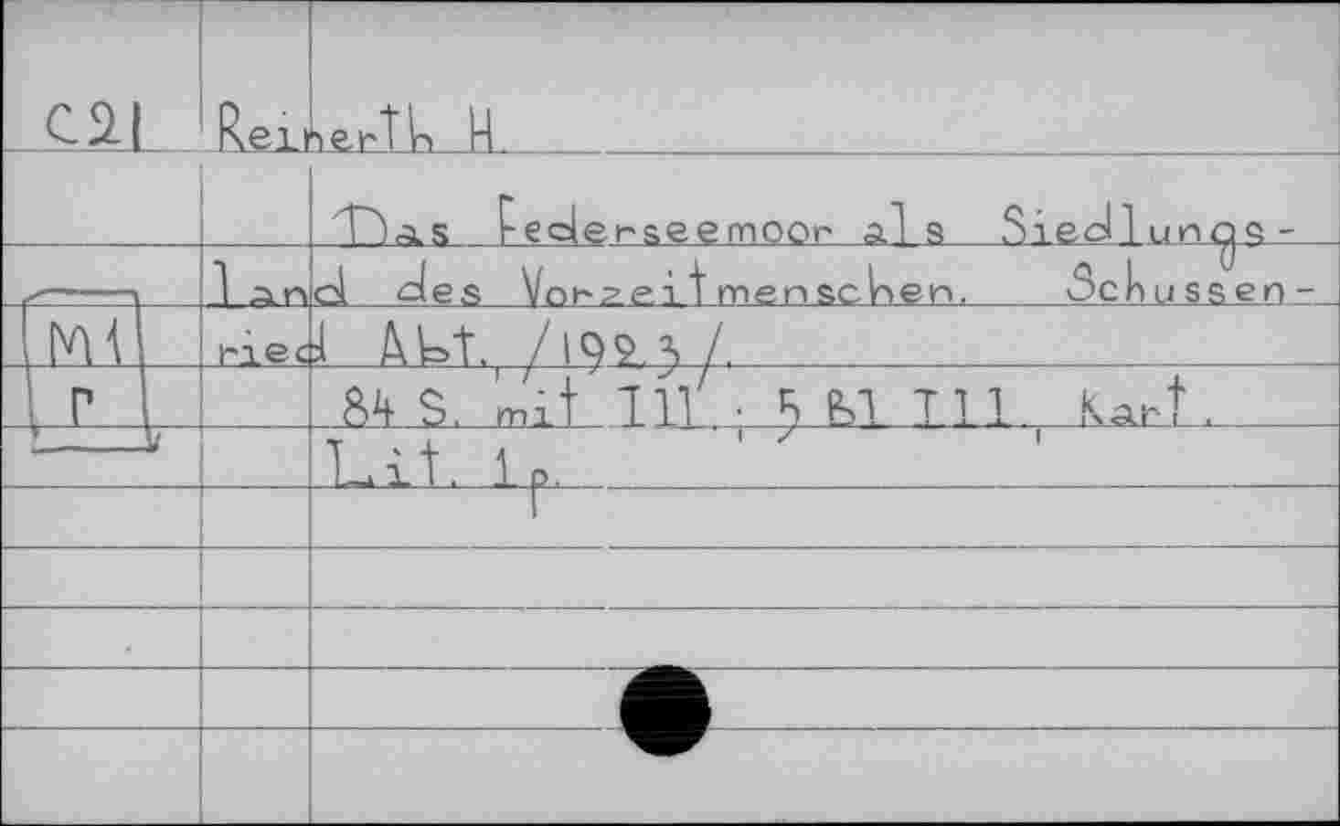 ﻿cszi		Ren	lerthi H	 Das bed erseemoor al s	Siedl un ^9 -	
			d des Vorbei t menschen.	Schüssen-
Ж		riet	1 ÂUt. / Р9Л /.
г			84 S. mit 711 • Б Ы T 11. Kart.
			Lit. 1p.
			г
			
			
			
			